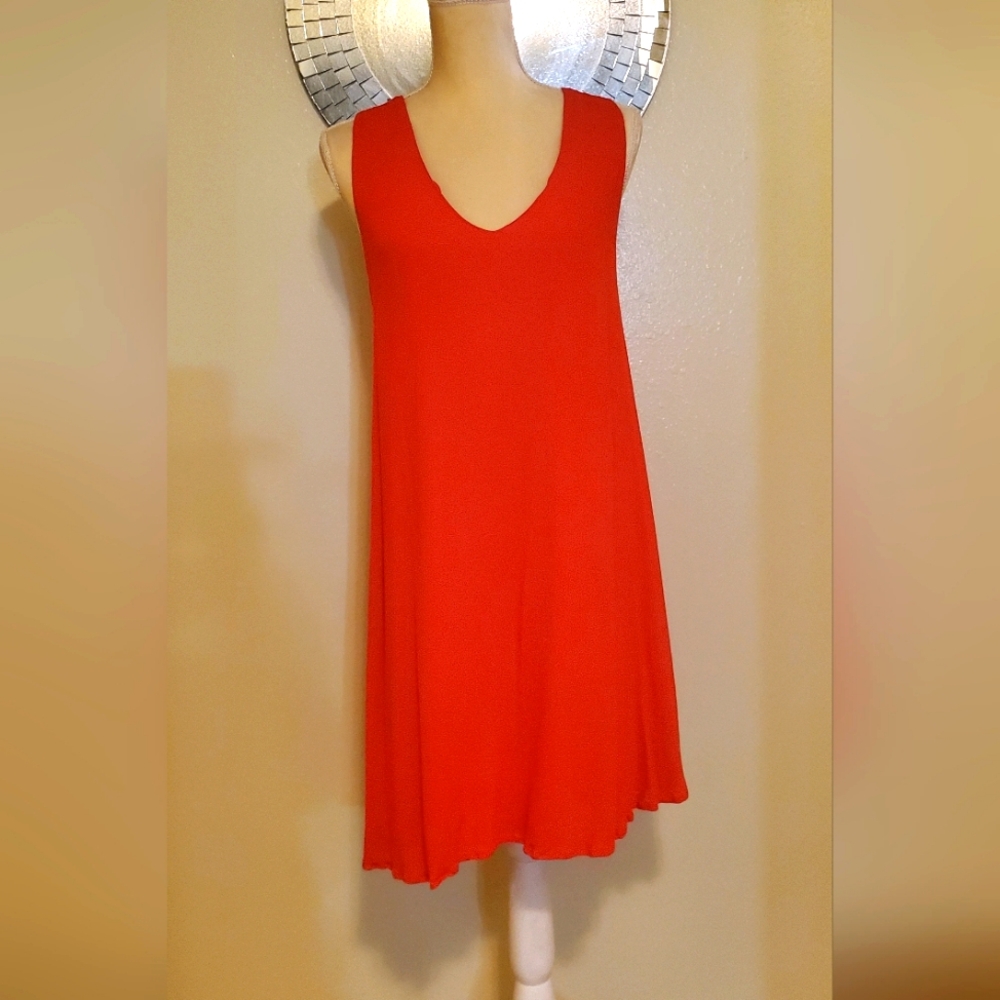 Women's CHELSEA28 Sleeveless Mini Shift Dress Sz L Orange EUC
